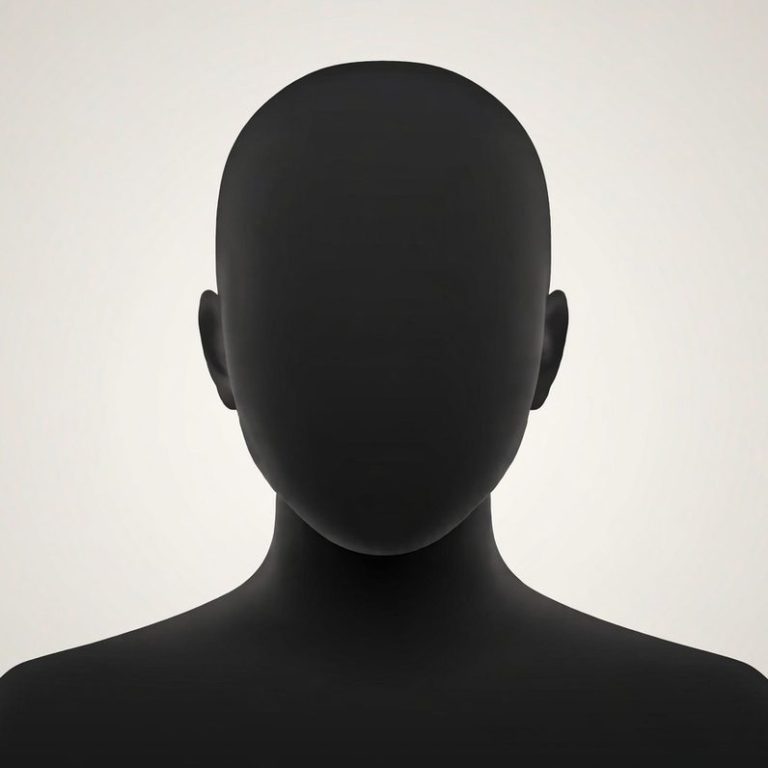 A featureless grey mannequin head and neck on a neutral background.